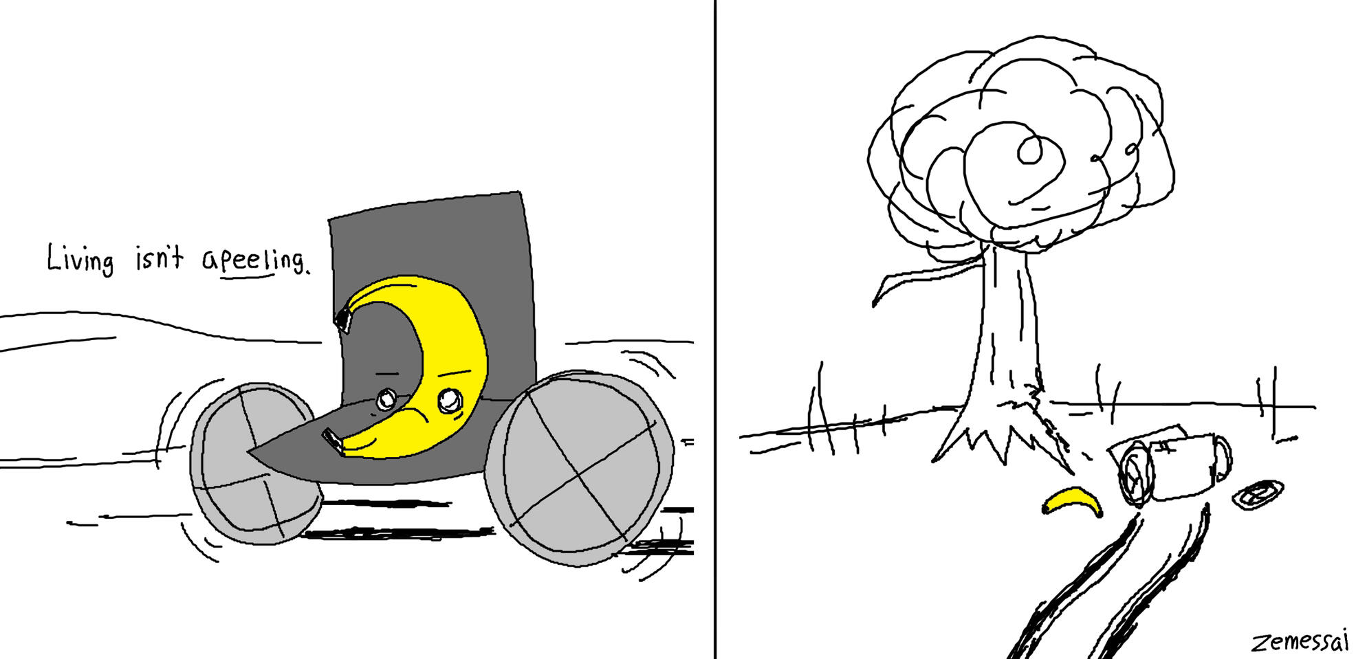 banana in a wheelchair (artfight attack) (7/2/24)